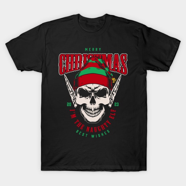 christmas elf skull T-Shirt by Supertrooper